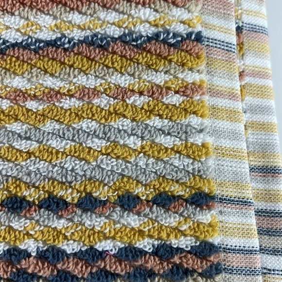 Casaba Super Soft Bath Towel Set 100% Cotton - Yellow Grey Tan - 4 Piece Set NEW - Picture 5 of 5